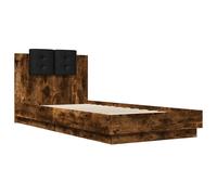 Berkfield Home Soft Bed Frame without Mattress Smoked Oak 100x200 cm in Brown Berkfield Home Brown 100x200 cm
