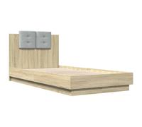 Berkfield Home Soft Bed Frame without Mattress Sonoma Oak 75x190 cm Small Single in Light Oak Berkfield Home Light Oak Small Single