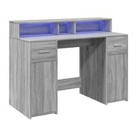 Berkfield Home Soft Desk with LED Lights Grey Sonoma 120x55x91 cm Engineered Wood | Size: 120 x 55 x 91 cm Berkfield Home Grey 120 x 55 x 91 cm