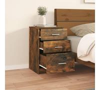 Berkfield Home Spacious Bed Cabinet Smoked Oak 40x40x63 cm Engineered Wood in Brown | Size: 40 x 40 x 63 cm Berkfield Home Brown 40 x 40 x 63 cm