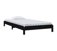 Berkfield Home Stack Bed Black 75x190 cm Small Single Solid Wood Pine Berkfield Home Black Small Single