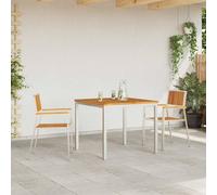 Berkfield Home Stackable Garden Chairs 2 pcs Solid Wood Acacia&Stainless Steel in Silver Berkfield Home Silver