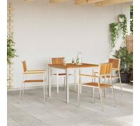 Berkfield Home Stackable Garden Chairs 4 pcs Solid Wood Acacia&Stainless Steel in Silver Berkfield Home Silver