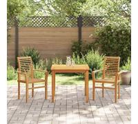 Berkfield Home Stacking Garden Chair 2 pcs Solid Wood Teak in Brown Berkfield Home Brown