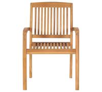 Berkfield Home Stacking Garden Chairs 4 pcs Solid Teak Wood in Brown Berkfield Home Brown
