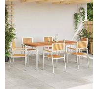 Berkfield Home Stacking Garden Chairs 6 pcs 54.5x56x87 cm Solid Wood Teak in Brown Berkfield Home Brown 54.5x56x87 cm