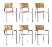Berkfield Home Stacking Garden Chairs 6 pcs 54.5x56x87 cm Solid Wood Teak in Brown Berkfield Home Brown 54.5x56x87 cm