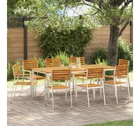Berkfield Home Stacking Garden Chairs 8 pcs 54.5x56x89 cm Solid Wood Acacia in Brown Berkfield Home Brown 54.5x56x89 cm