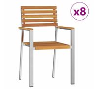 Berkfield Home Stacking Garden Chairs 8 pcs 54.5x56x89 cm Solid Wood Acacia in Brown Berkfield Home Brown 54.5x56x89 cm