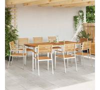 Berkfield Home Stacking Garden Chairs 8 pcs 54.5x56x89 cm Solid Wood Teak in Brown Berkfield Home Brown 54.5x56x89 cm