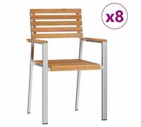 Berkfield Home Stacking Garden Chairs 8 pcs 54.5x56x89 cm Solid Wood Teak in Brown Berkfield Home Brown 54.5x56x89 cm