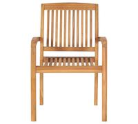 Berkfield Home Stacking Garden Chairs 8 pcs Solid Teak Wood in Brown Berkfield Home Brown