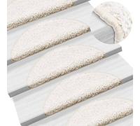 Berkfield Home Stair Mats 10 pcs 56x17x3 cm White in Ivory | Size: Medium Berkfield Home Ivory Medium