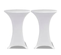 Berkfield Home Standing Table Cover √ò 60cm White Stretch 2 pcs Berkfield Home White