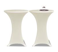 Berkfield Home Standing Table Cover √ò80cm Cream Stretch 2 pcs Berkfield Home Cream