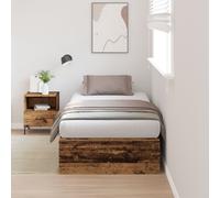 Berkfield Home Storage Bed Frame Old Wood 100x200 cm in Brown Berkfield Home Brown 100x200 cm