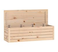 Berkfield Home Storage Box 109x36.5x33 cm Solid Wood Pine in Natural Berkfield Home Natural 109x36.5x33 cm