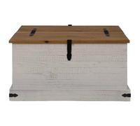 Berkfield Home Storage Chest HALDEN White 91x91x47 cm Solid Wood Pine | Size: 91 x 91 x 47 cm Berkfield Home White 91 x 91 x 47 cm
