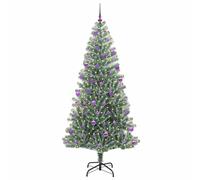 Berkfield Home Stunning Artificial Christmas Tree Snow Flocked with LED Light 210 cm in Green Berkfield Home Green