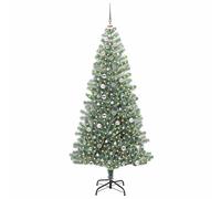 Berkfield Home Stunning Artificial Christmas Tree Snow Flocked with LED Light 240 cm in Green Berkfield Home Green