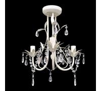 Berkfield Home Stunning Crystal Pendant Ceiling Lamp Chandeliers 4 pcs Elegant White Berkfield Home White