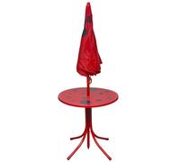 Berkfield Home Sturdy 3 Piece Kids' Garden Bistro Set with Parasol Red Berkfield Home Red