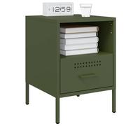 Berkfield Home Sturdy Bedside Cabinets 2 pcs Olive Green 36x39x50.5 cm Steel Berkfield Home Olive 36x39x50.5 cm