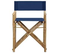 Berkfield Home Sturdy Folding Director's Chairs 2 pcs Blue Bamboo & Fabric Berkfield Home Blue