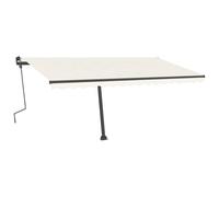 Berkfield Home Sturdy Freestanding Manual Retractable Awning 400x300 cm Cream Berkfield Home Cream 400x300 cm