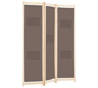 Berkfield Home Stylish 3-Panel Room Divider Brown 120x170x4 cm Fabric | Size: 120 x 170 x 4 cm Berkfield Home Brown 120 x 170 x 4 cm