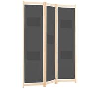 Berkfield Home Stylish 3-Panel Room Divider Grey 120x170x4 cm Fabric | Size: 120 x 170 x 4 cm Berkfield Home Grey 120 x 170 x 4 cm