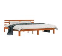 Berkfield Home Stylish Bed Frame Wax Brown 200x200 cm Solid Wood Pine Berkfield Home Brown 200x200 cm