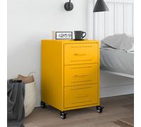 Berkfield Home Stylish Bedside Cabinet Mustard Yellow 36x39x59 cm Steel | Size: 36 x 39 x 59 cm Berkfield Home Mustard 36 x 39 x 59 cm