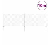 Berkfield Home Stylish Chain Link Fence with 10 U Posts Silver 0.8x10 m Steel Berkfield Home Silver