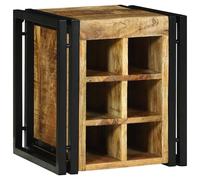 Berkfield Home Stylish Wine Rack 34.5 x 35 x 39 cm Solid Wood Rough Mango in Brown Berkfield Home Brown 34.5 x 35 x 39 cm