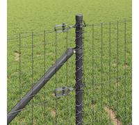 Berkfield Home Suitable Fence Posts Set Set of 13 Grey Metal Berkfield Home Grey
