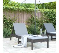 Berkfield Home Sun Lounger Grey 199.5x60x74 cm Solid Wood Pine Berkfield Home Grey 199.5x60x74 cm