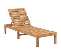 Berkfield Home Sun Lounger Solid Teak Wood in Brown Berkfield Home Brown