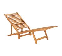 Berkfield Home Sun Lounger Solid Teak Wood in Brown Berkfield Home Brown