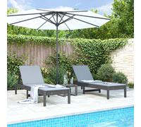 Berkfield Home Sun Loungers 2 pcs Grey 199.5x60x74 cm Solid Wood Pine Berkfield Home Grey 199.5x60x74 cm