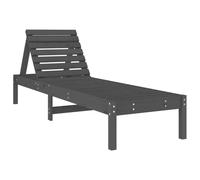 Berkfield Home Sun Loungers 2 pcs Grey 199.5x60x74 cm Solid Wood Pine Berkfield Home Grey 199.5x60x74 cm