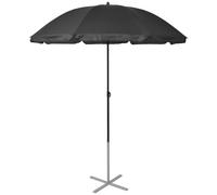 Berkfield Home Sun Loungers with Umbrella Aluminium Black Berkfield Home Black