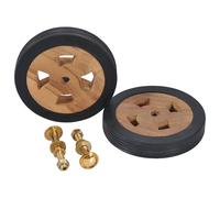 Berkfield Home Sunlounger Spare Wheels 2 pcs Solid Teak Wood in Brown Berkfield Home Brown