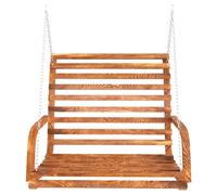 Berkfield Home Swing Bench Solid Bent Wood with Teak Finish 126x63x92 cm in Brown | Size: 126 x 63 x 92 cm Berkfield Home Brown 126 x 63 x 92 cm
