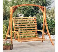Berkfield Home Swing Bench Solid Bent Wood with Teak Finish 126x63x92 cm in Brown | Size: 126 x 63 x 92 cm Berkfield Home Brown 126 x 63 x 92 cm
