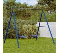 Berkfield Home Swing Frame for Outdoor with 4 Hanging Hooks Blue Steel Berkfield Home Multicolor