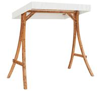 Berkfield Home Swing Frame with Cream Roof Solid Bent Wood with Teak Finish in Brown Berkfield Home Brown