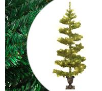 Berkfield Home Swirl Pre-lit Christmas Tree with Pot Green 120 cm PVC Berkfield Home Green