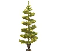 Berkfield Home Swirl Pre-lit Christmas Tree with Pot Green 120 cm PVC Berkfield Home Green