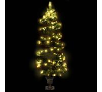Berkfield Home Swirl Pre-lit Christmas Tree with Pot Green 120 cm PVC Berkfield Home Green
